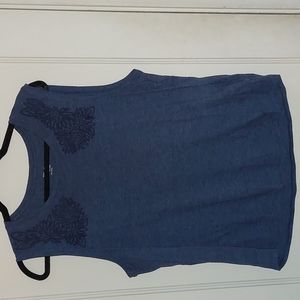 Gap Blue Muscle Tank Top with Embroidery size Large